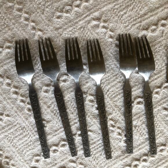 Vintage MCM United Silver Co Stainless Flatware Monterey Silver Japan 29 Pieces - Picture 12 of 16